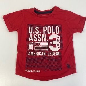 US Polo Assn Red American Legend Graphic T Shirt Size 2T